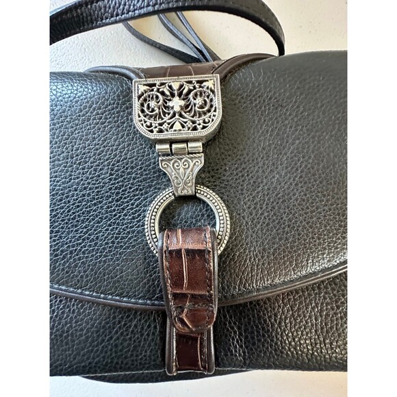Brighton Nepal Organizer Pebble Italian Crocodile-Embossed Leather Crossbody Bag - Picture 4 of 11